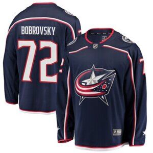 Columbus Blue Jackets Bobrovsky SEWN Fanatics NHL Jersey Youth L/XL 18-20 NEW